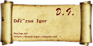 Dózsa Igor névjegykártya